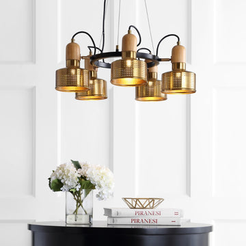 Gallery Adjustable Spotlight Metal LED Chandelier - JONATHAN Y